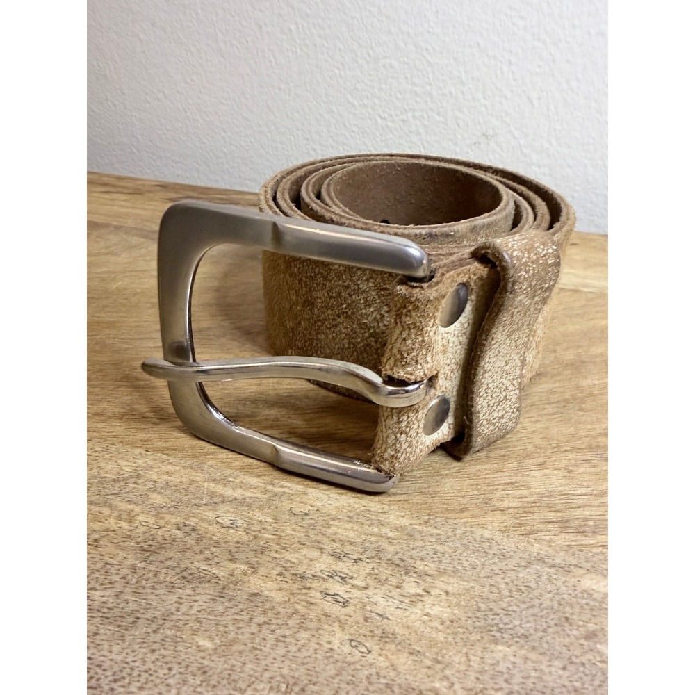 Distressed G-Star Raw Leather Belt Cracked Tan White BLT-02 Mens 85 M